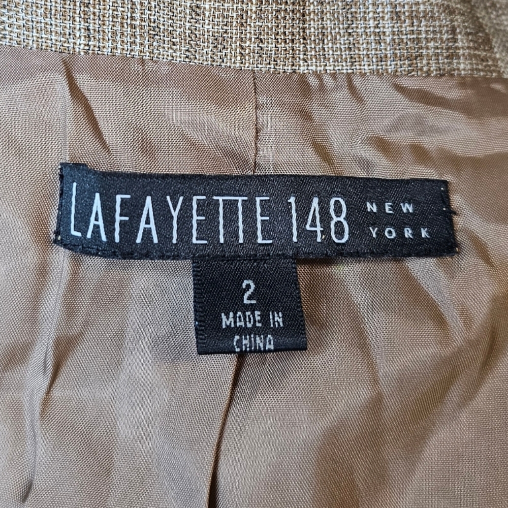Lafayette 148 NY Wool Linen Blend Tweed Blazer - NWOT - Size 2 - Picture 3 of 6